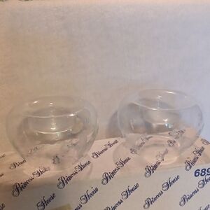 Princess House Clear Glass Candle Holders Set Of 2 Tealight Holders Crystal